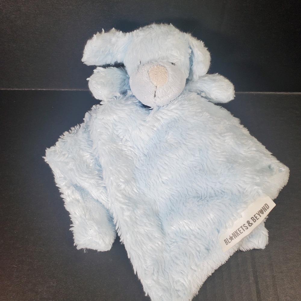 Blankets & Beyond Blue Puppy Dog Rosette Baby Security Blanket Lovey 13" Plush